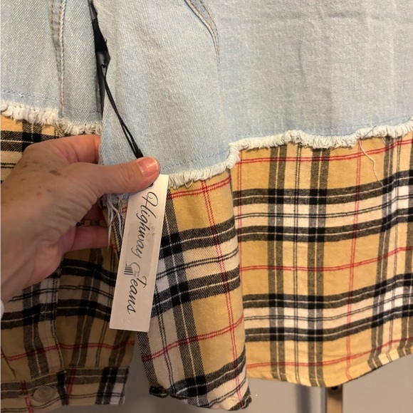 HighwayJean Two-Tone Denim and Plaid Jacket size small NWT - Picture 5 of 8